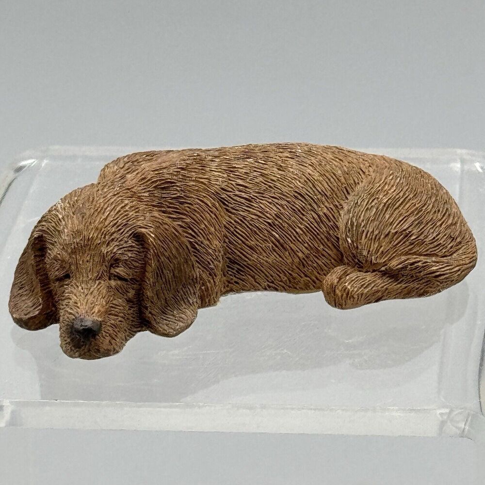 Sandra Brue 1983 Sandicast Dachshund Red Stretch Dog Figurine Brown Puppy S15